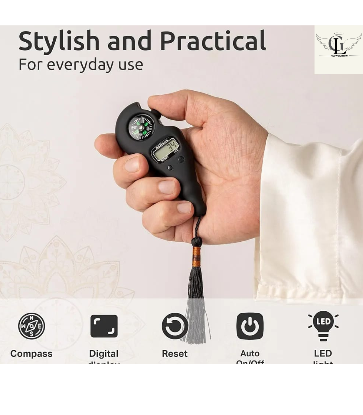 Premium Quality Digital Tasbeeh Counter with LED Display and Compass