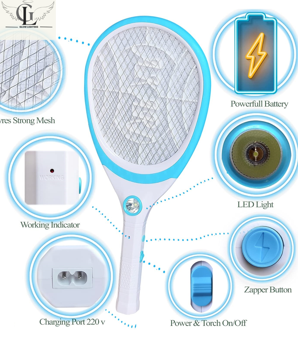 LAVA rechargeable mosquito killer swatter racket