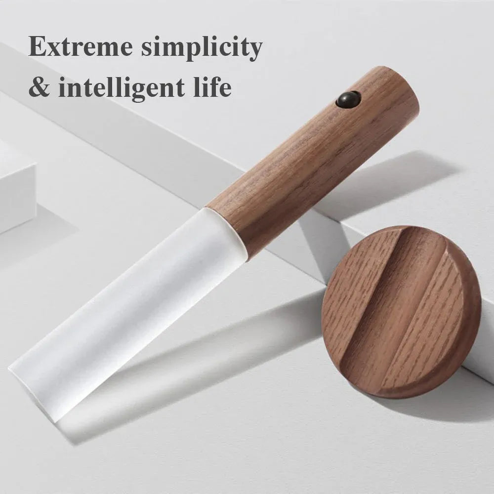 LED USB Magnetic Wood Wireless Night Light Motion Sensor Wall Light