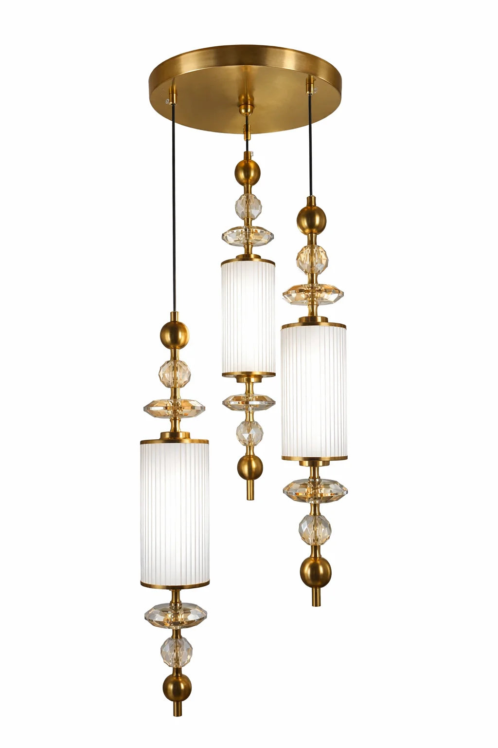 Elegant Gold & Crystal Pendant Light