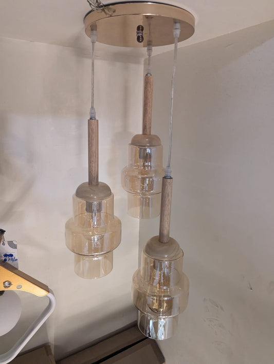 Modern Pendant Lights with Wooden Stems