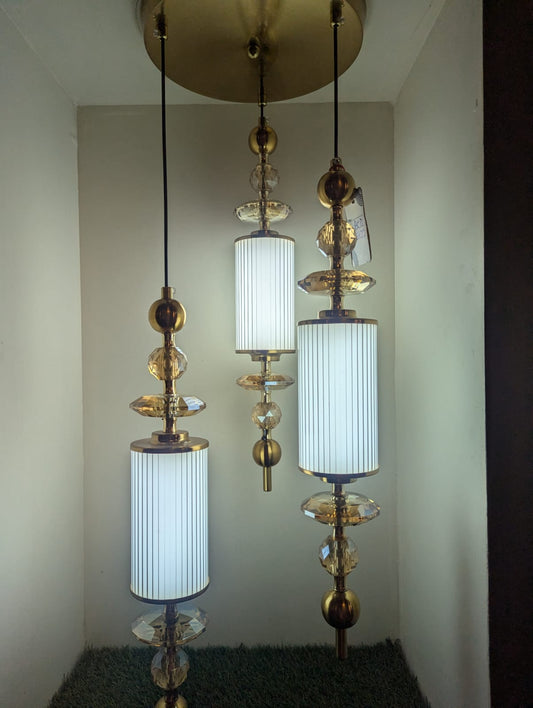 Elegant Gold & Crystal Pendant Light