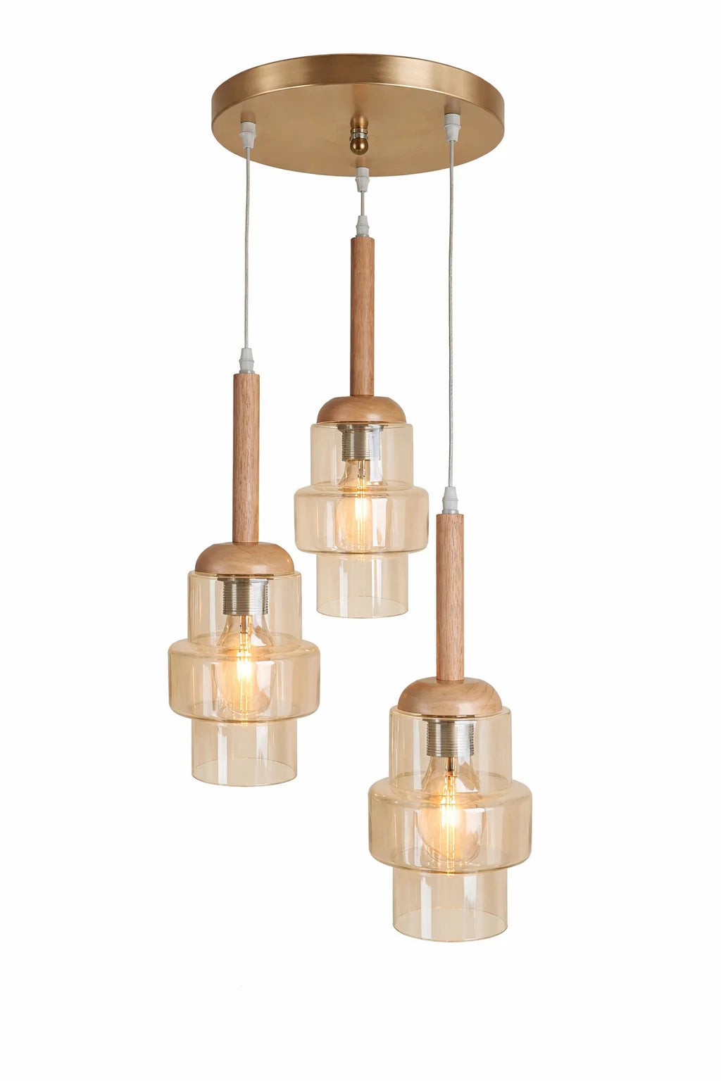 Modern Pendant Lights with Wooden Stems