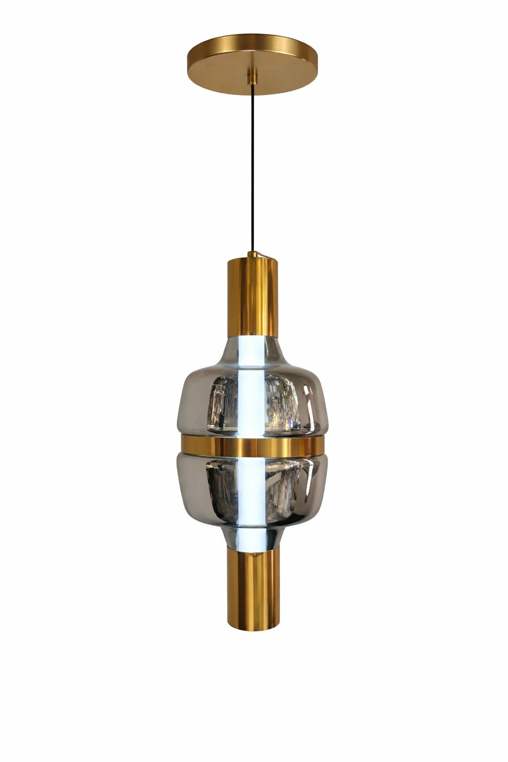 Sleek Pendant Light with Smoked Glass