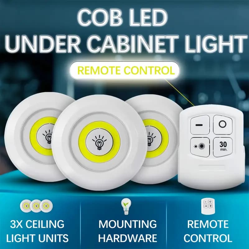 Set Of 3 Wireless Remote Control Night Light
